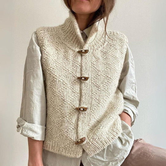 Stylische ärmellose strickjacke