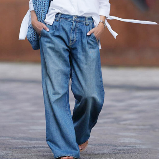 Jeans mit weitem bein für frauen