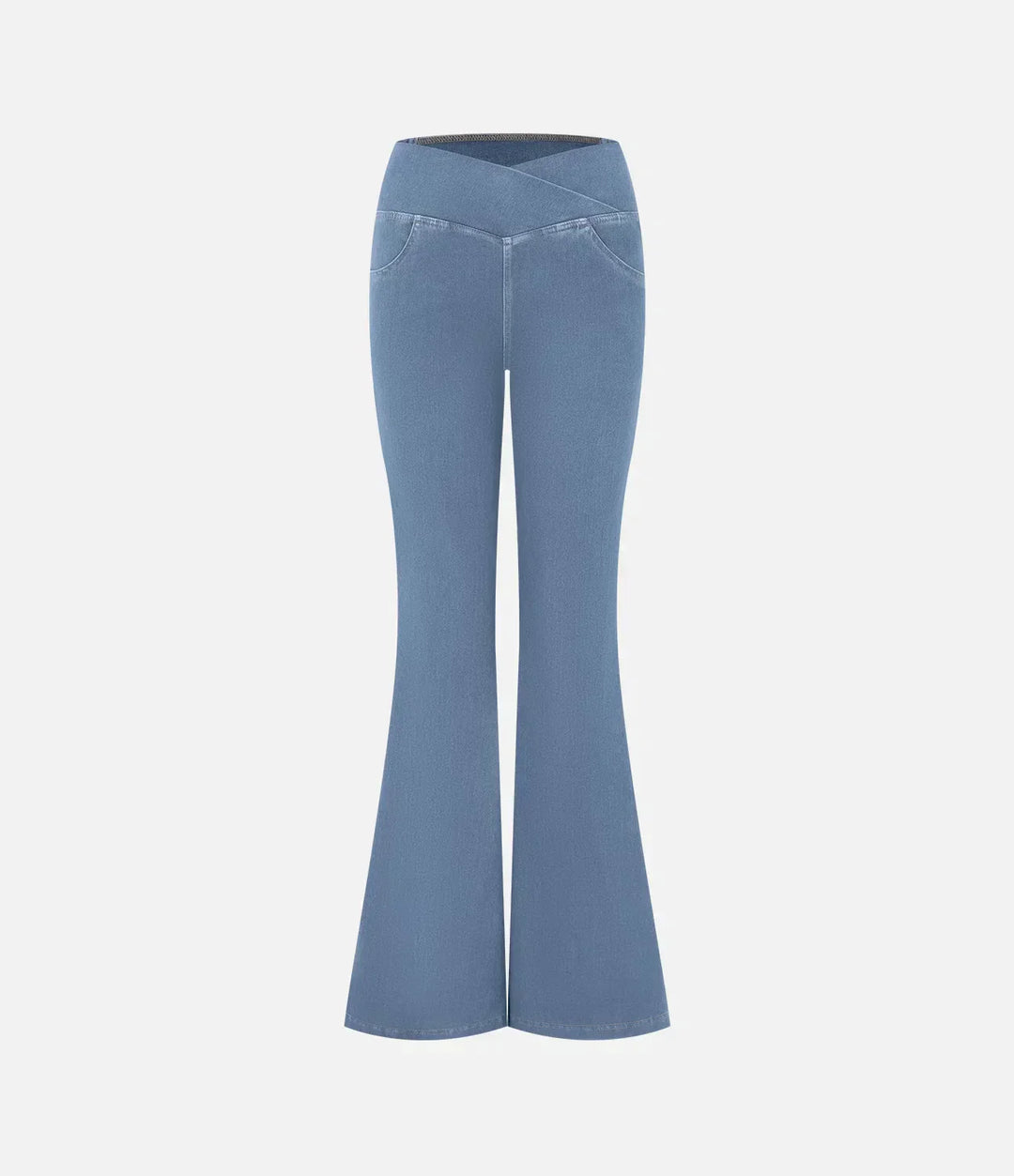 Geschwungene jeans mit hoher taille